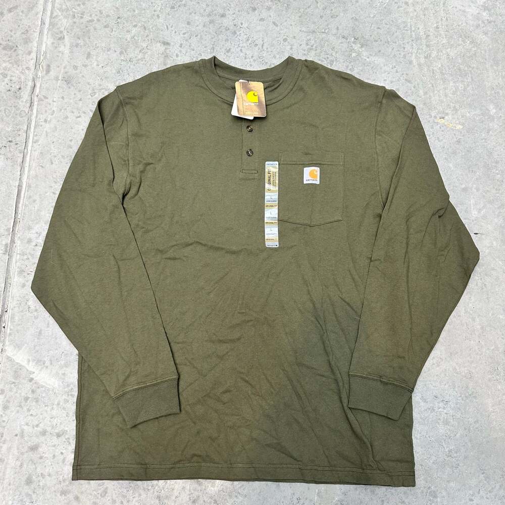 Carhartt K128 Workwear Long-Sleeve Henley T-Shirt - Large
